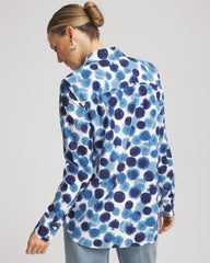 Chico's No Iron™ Printed Sateen Shirt PASSPORT BLUE