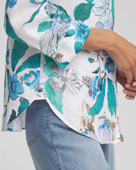 Chico's No Iron™ Floral Linen Shirt PARADISO BLUE