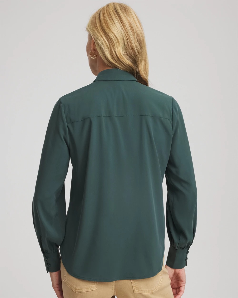 Chico's Classic-Fit Collared Shirt DARKEST SPRUCE