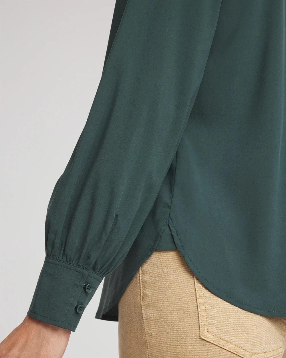 Chico's Classic-Fit Collared Shirt DARKEST SPRUCE