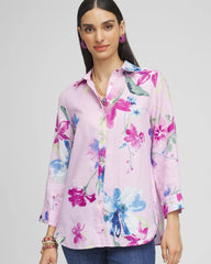 Chico's No Iron™ Floral Linen Shirt ORCHID BLOSSOM
