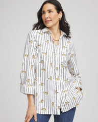Chico's No Iron™ Leopard Graphic Shirt OPTIC WHITE