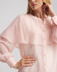 Chico's Georgette Cape Blouse ROSE SMOKE
