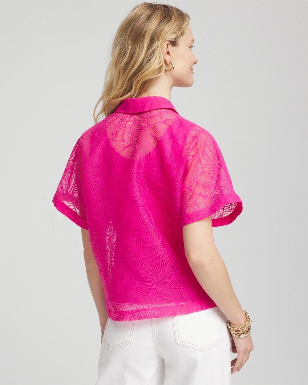 Chico's Deco Burnout Shirt CRUSHED BERRIES