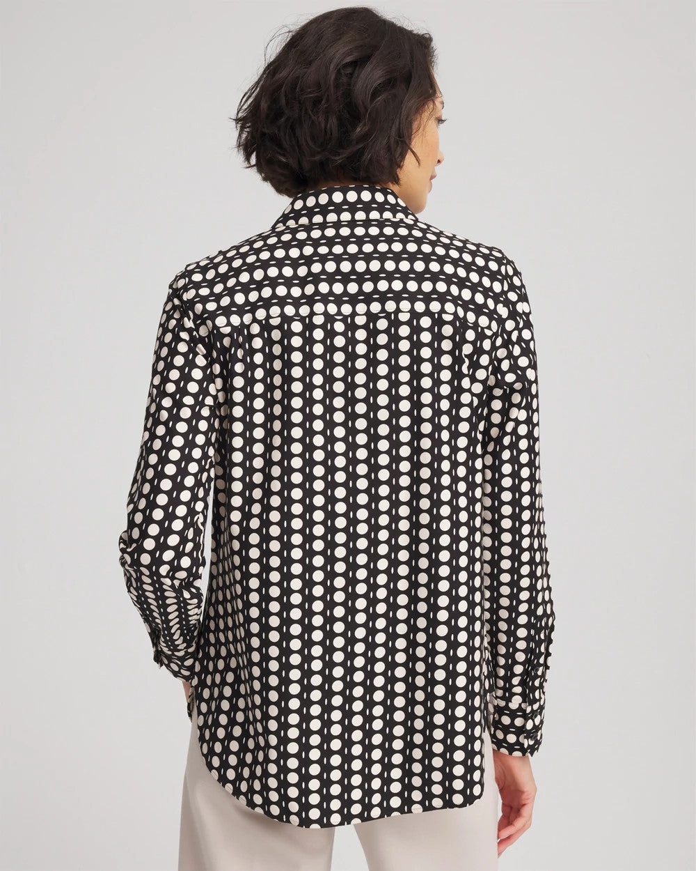 Chico's No Iron™ Printed Sateen Shirt BLACK