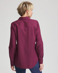 Chico's No Iron™ Jacquard Chianti Animal-Motif Shirt DEEP CHIANTI
