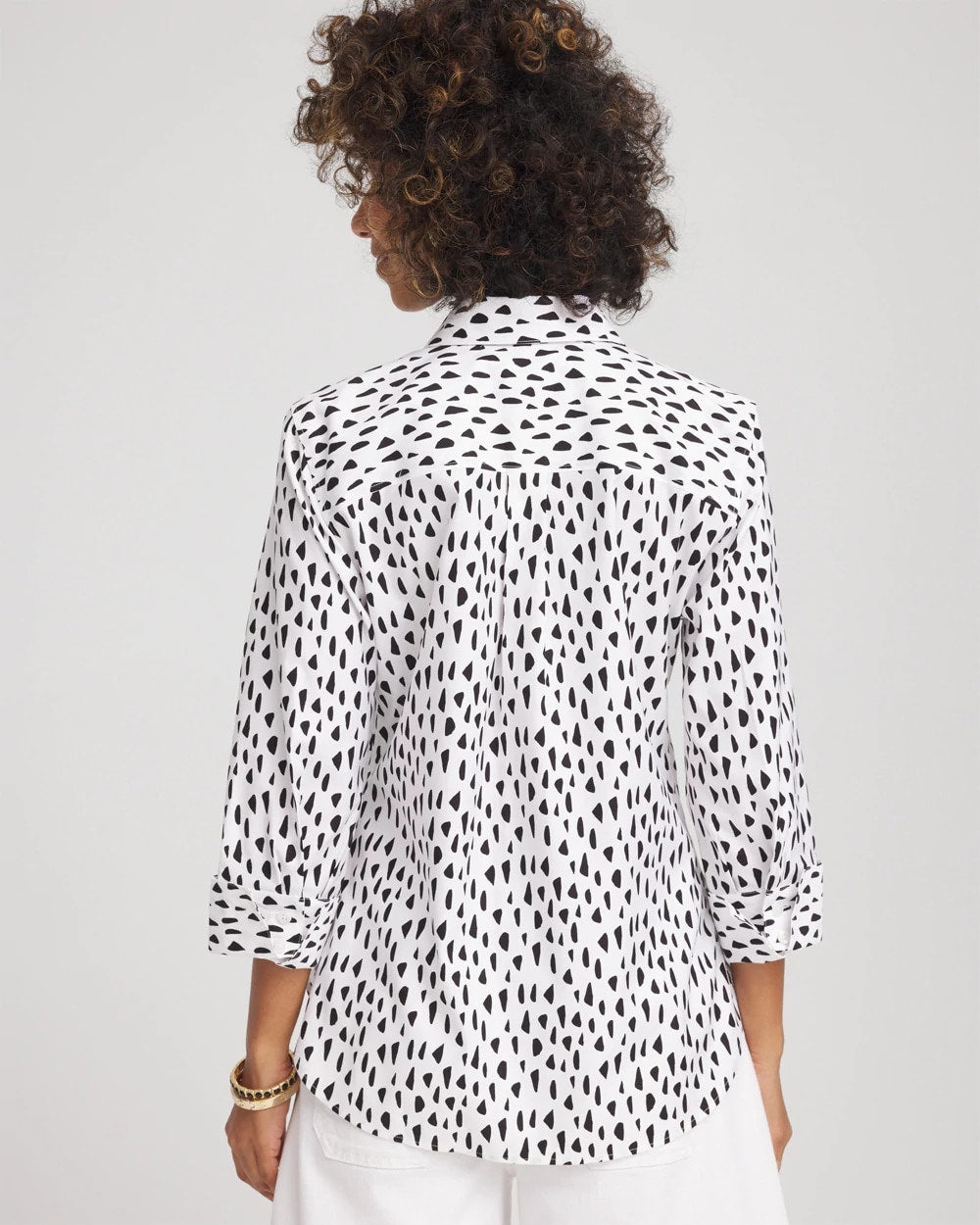 Chico's No Iron™ Polka Dot  Shirt OPTIC WHITE