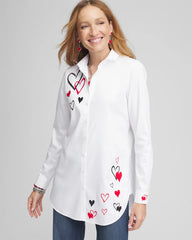 Chico's No Iron™ Valentine's Day Embroidered Tunic OPTIC WHITE