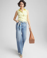 Chico's No Iron™ Sleeveless Sateen Shirt BRIGHT YELLOW