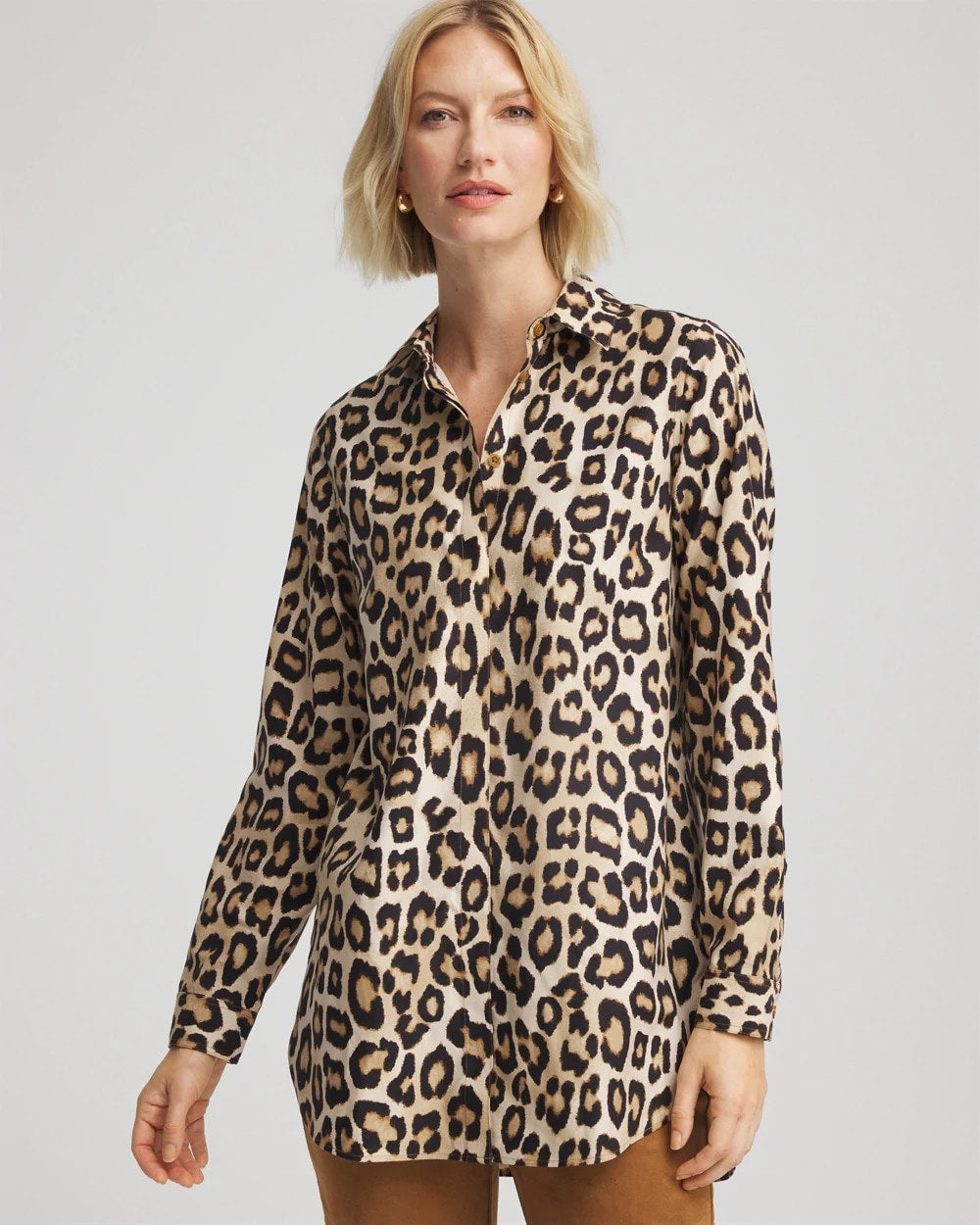 Chico's No Iron™ Animal-Print Tunic SAND