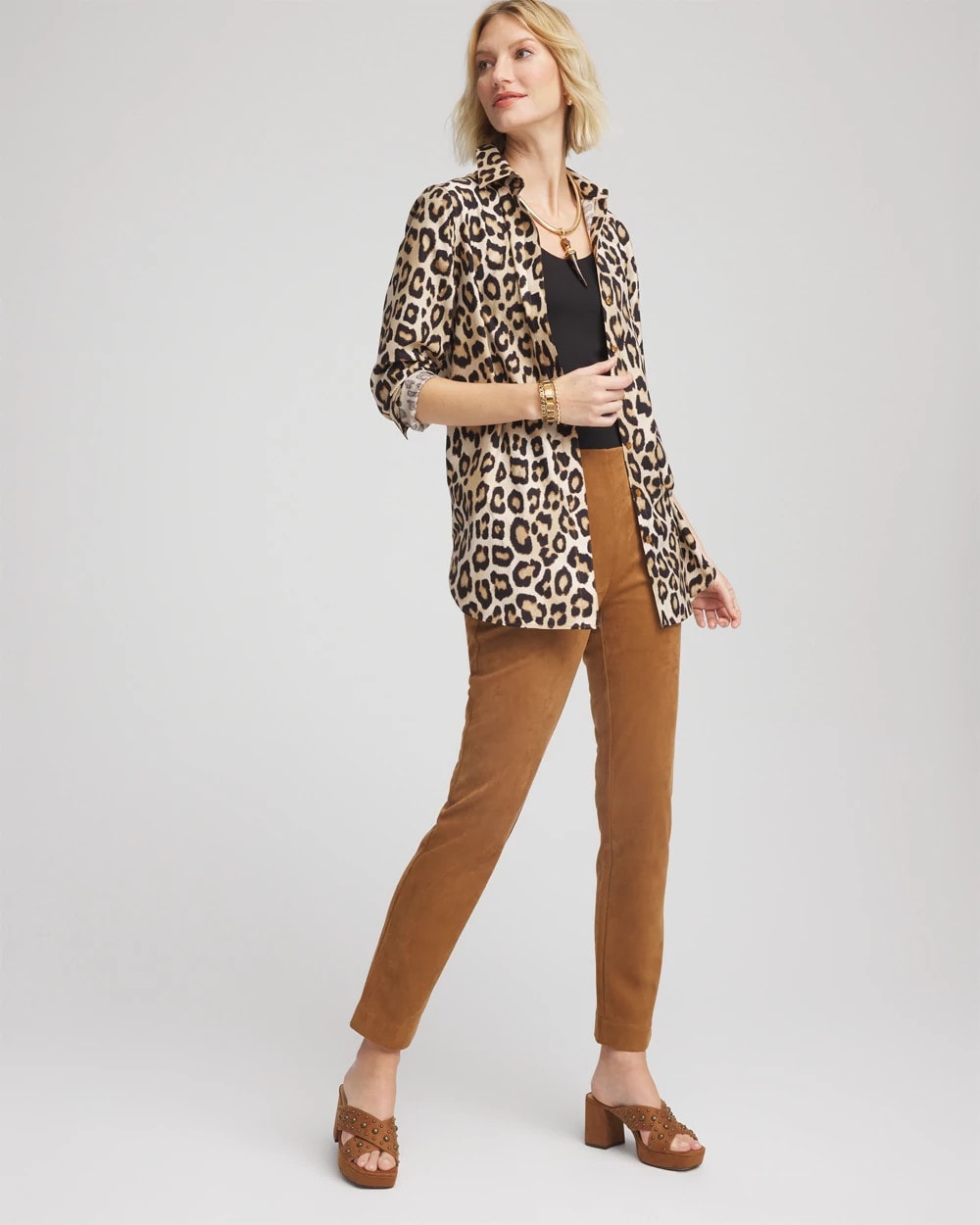 Chico's No Iron™ Animal-Print Tunic SAND