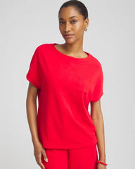Chico's Zenergy® French Terry Pocket Shirt RED GLOW