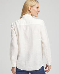 Chico's Textured Tie-Front Pullover Top ECRU
