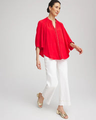 Chico's Braided Batwing Blouse RED GLOW