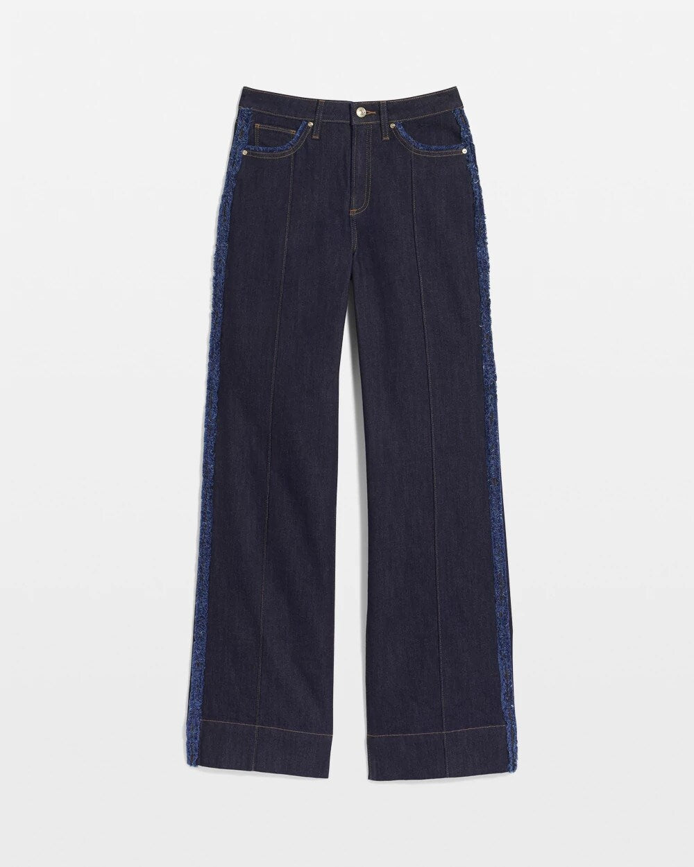 Chico's Frayed High-Rise Wide-Leg Jeans CEDAR RINSE