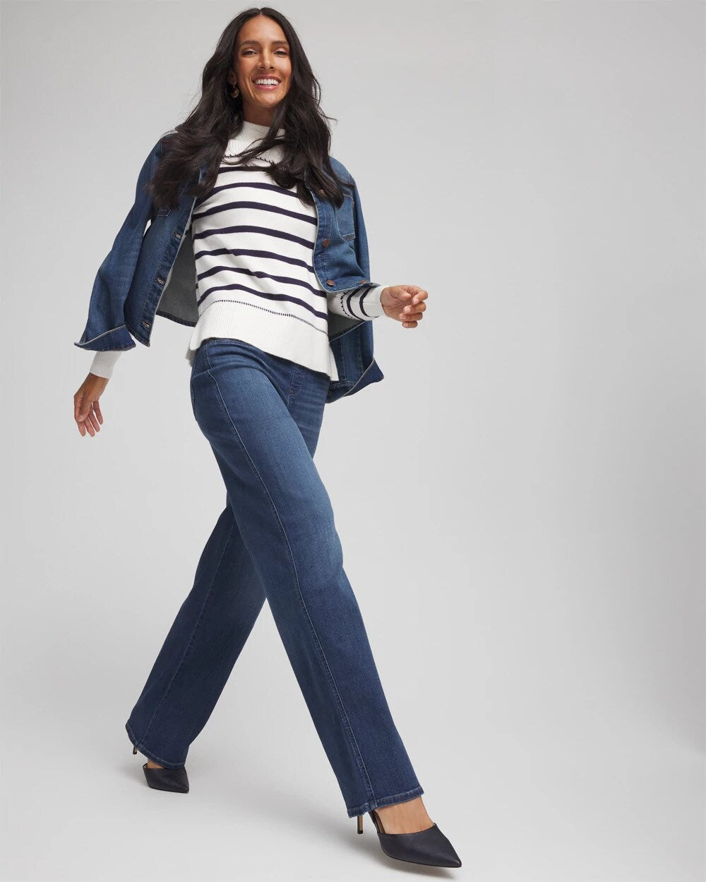 Chico's Pull On Wide Jean ALEAH INDIGO