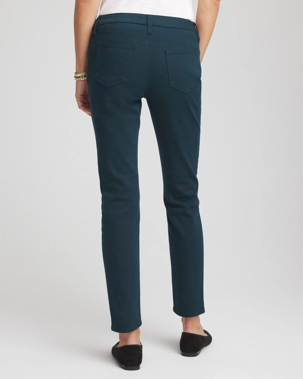 Chico's Girlfriend Slim Ankle Jeans TEAL SHADOW
