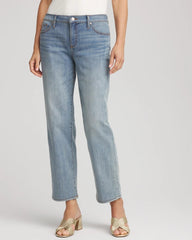 Chico's Girlfriend Straight Ankle Jeans AZZURRO INDIGO