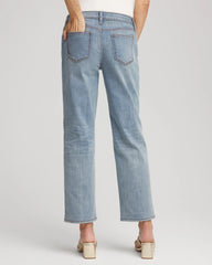 Chico's Girlfriend Straight Ankle Jeans AZZURRO INDIGO