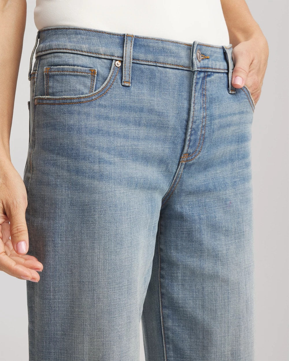 Chico's Girlfriend Straight Ankle Jeans AZZURRO INDIGO