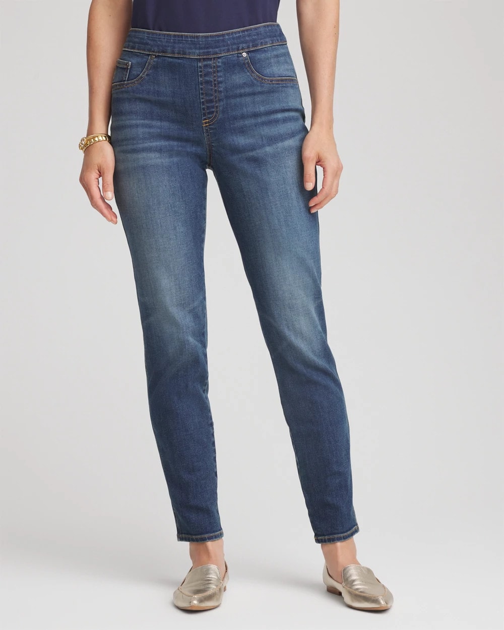 Chico's Pull-On Slim Ankle Jeggings SANTORINI INDIGO