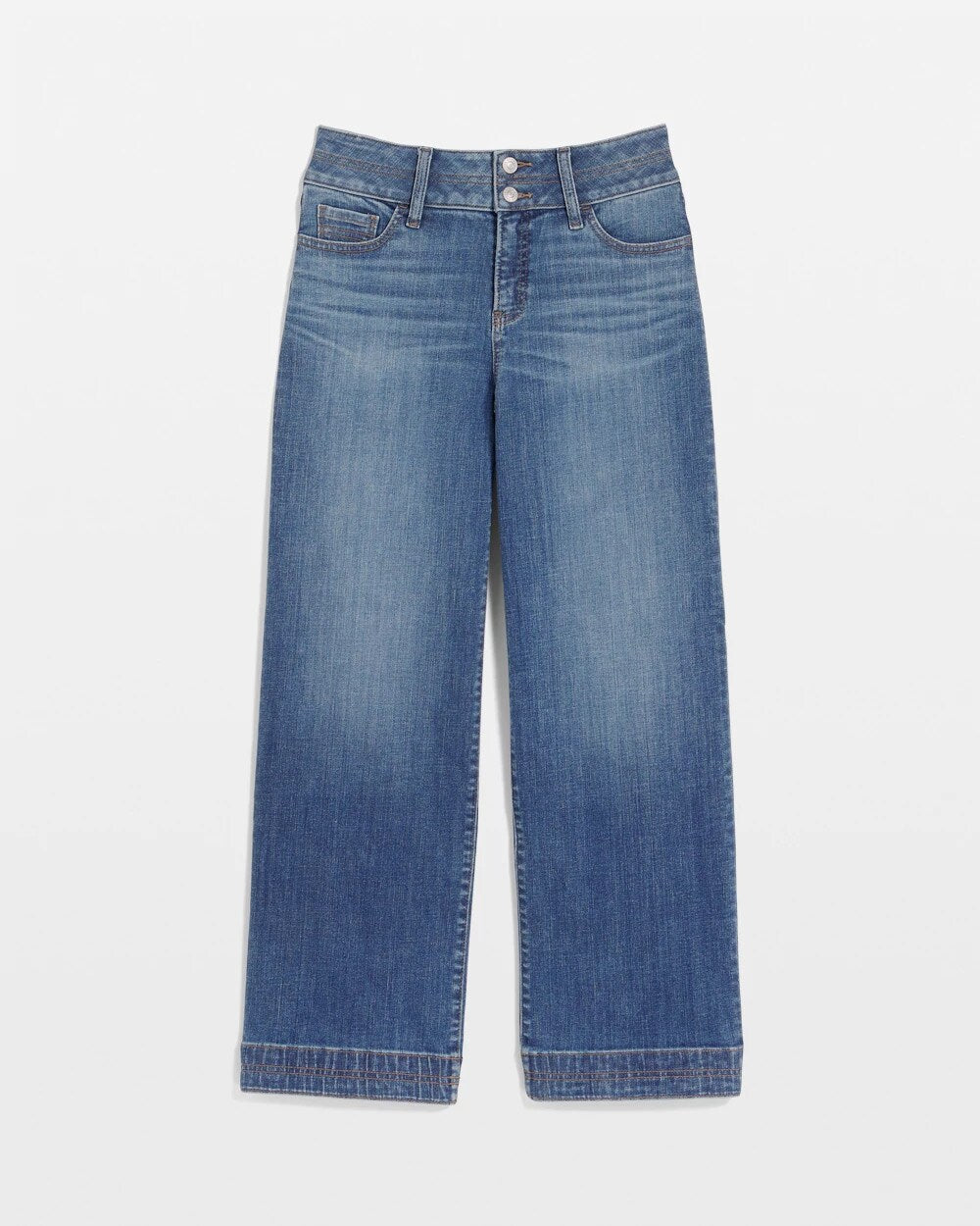 Chico's Double Stitch Wide-Leg Cropped Pants CAYMAN INDIGO