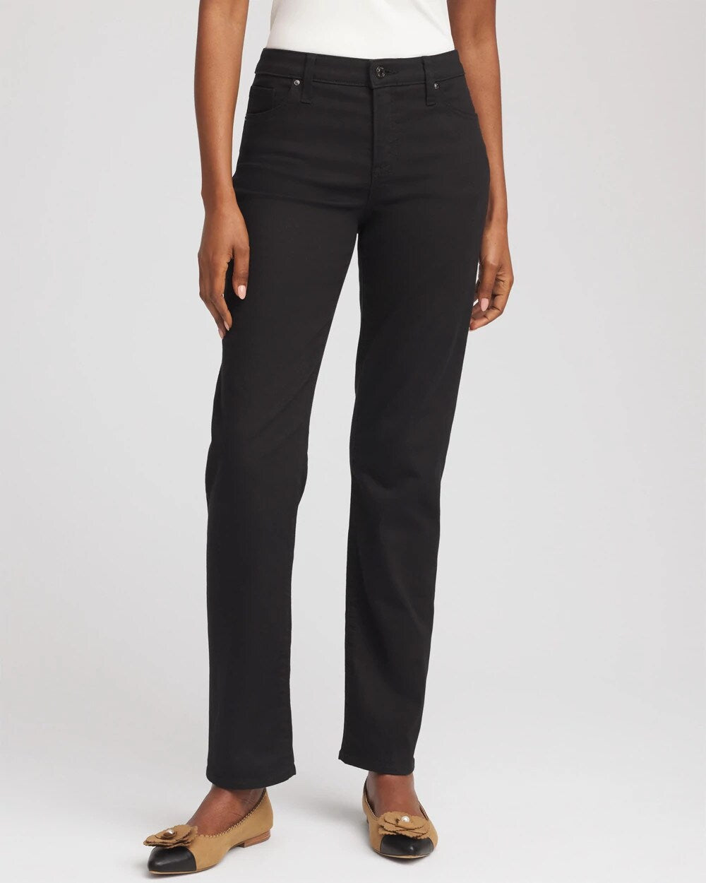 Chico's Girlfriend Slim Full-Length Jeans BLACK