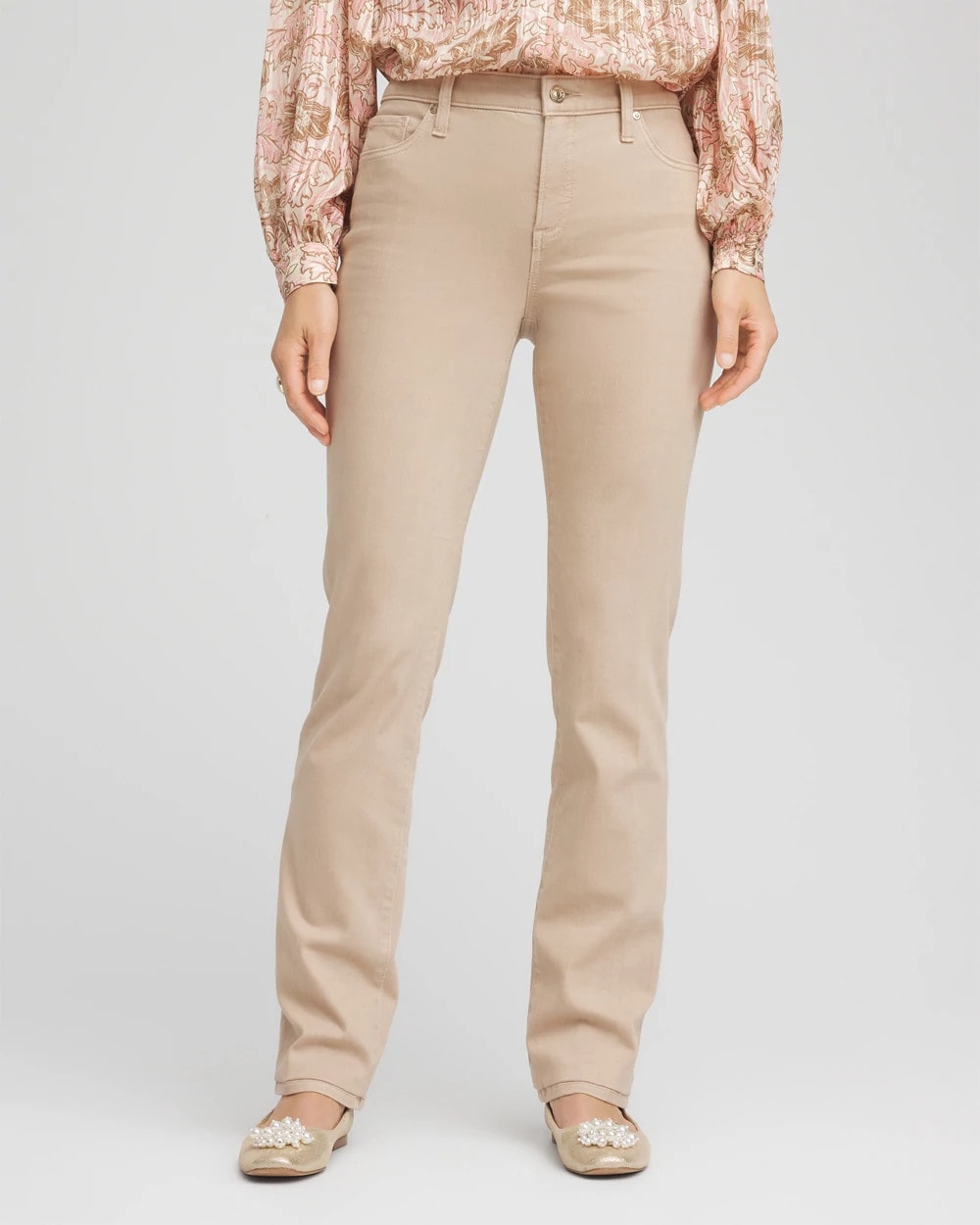 Chico's Girlfriend Slim Full-Length Jeans CHAMPAGNE FIZZ