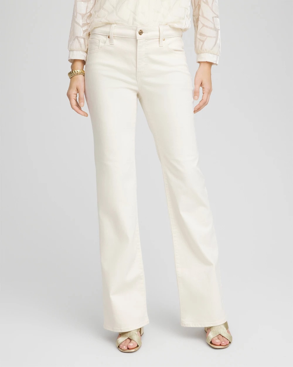 Chico's Girlfriend Flared Jeans ENGLISH CREAM