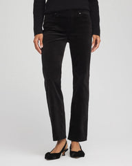 Chico's Velveteen Pull-On Flared Jeans BLACK