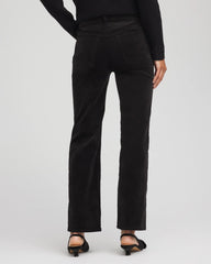 Chico's Velveteen Pull-On Flared Jeans BLACK