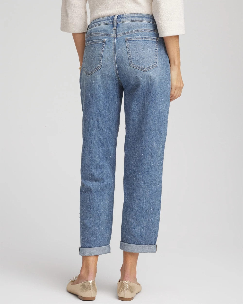 Chico's Dewdrop Boyfriend Cropped Jeans OSLO INDIGO