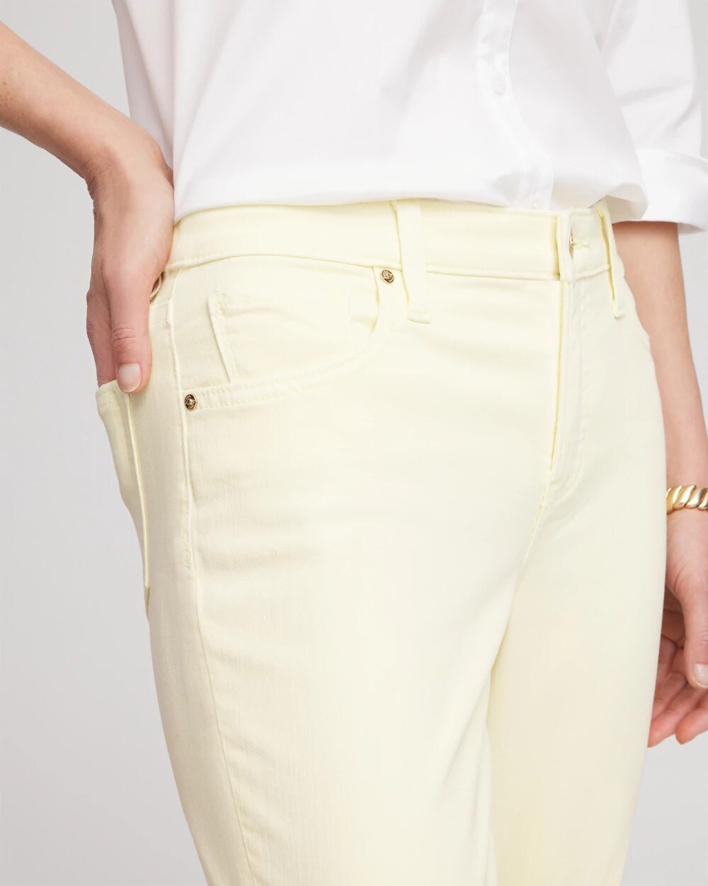 Chico's Girlfriend Cropped Jeans PANNA COTTA