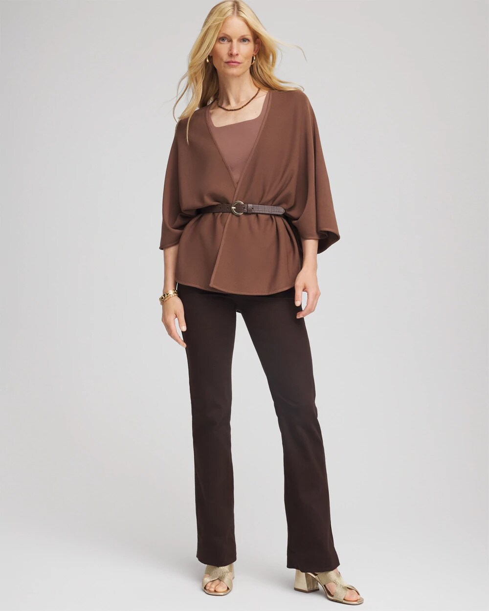 Chico's Pull-On Slim Bootcut Jeggings COCOA BEAN