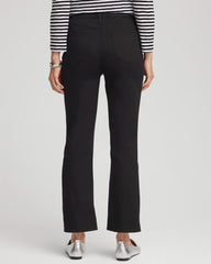 Chico's Cropped Girlfriend Kick-Flare Jeans BLACK