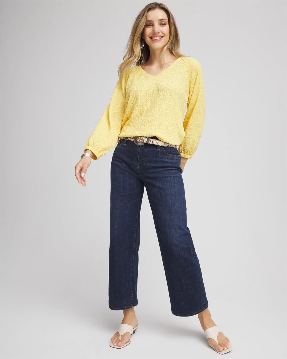 Chico's Girlfriend Cropped Wide-Leg Jean DARK SAPPHIRE INDIGO