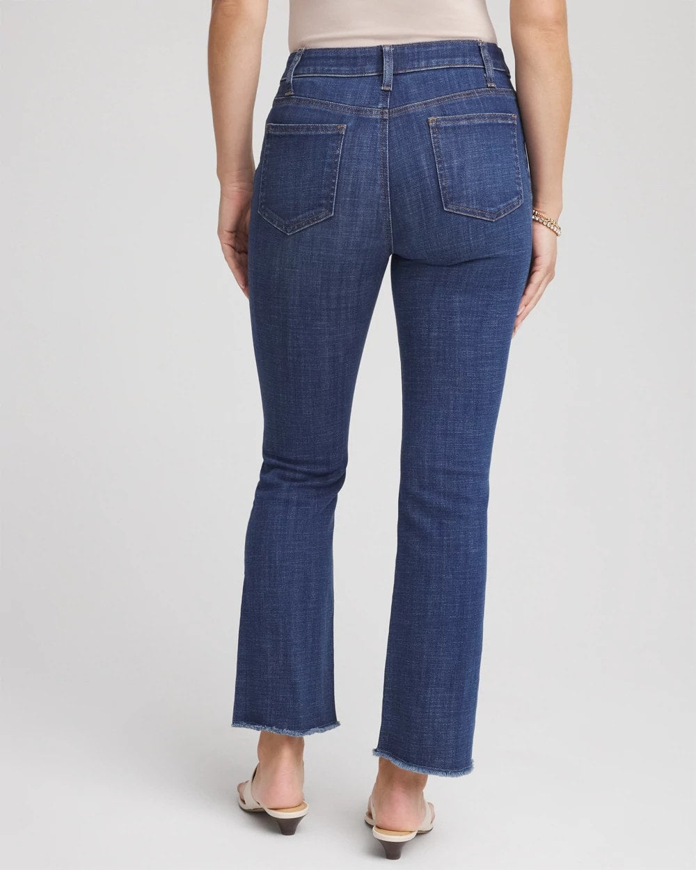 Chico's Girlfriend Fray Hem Kick Flare Jeans CARINA INDIGO