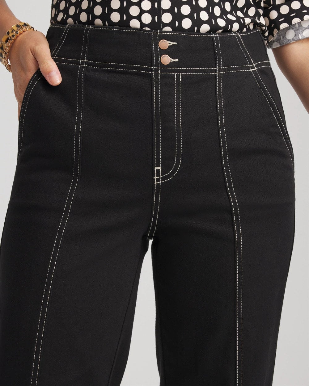 Chico's Pull-On Wide-Leg Jeans BLACK