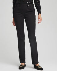 Chico's Pull-On Straight Jeans BLACK