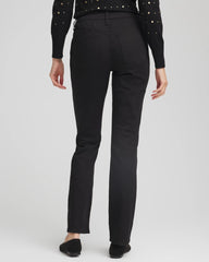 Chico's Pull-On Straight Jeans BLACK