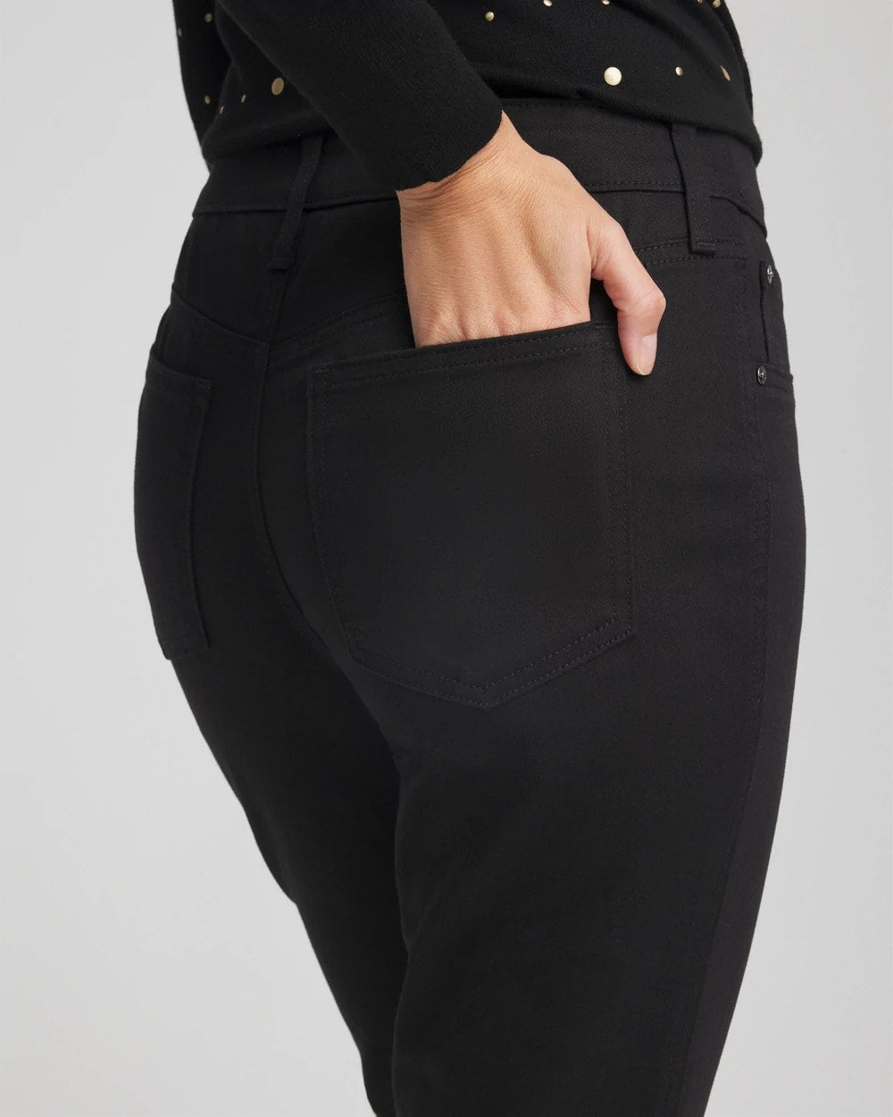 Chico's Pull-On Straight Jeans BLACK