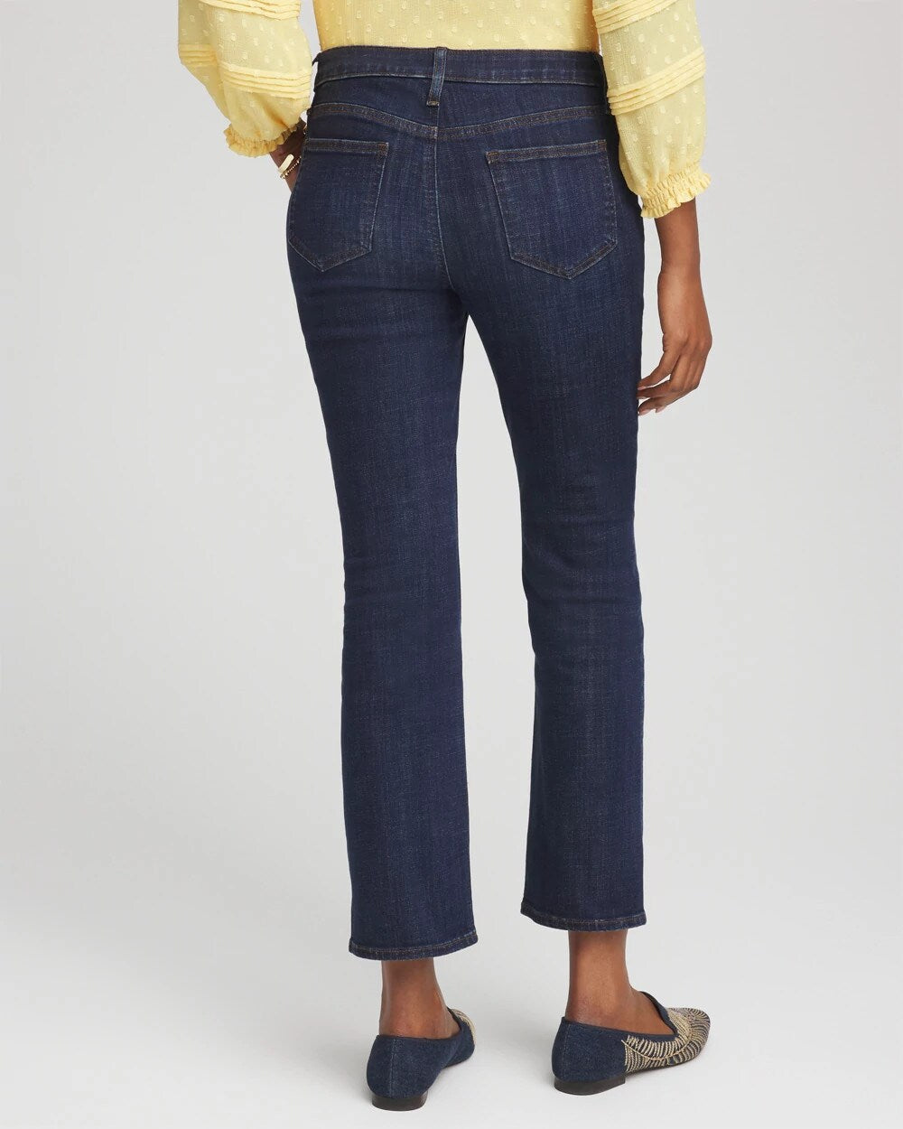 Chico's Girlfriend Cropped Flared Jeans DARK SAPPHIRE INDIGO
