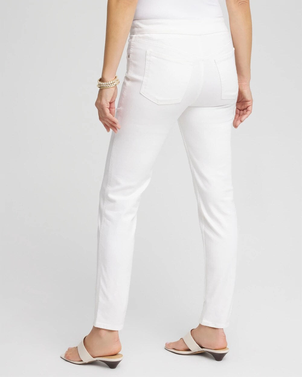 Chico's No Stain Pull-On Ankle Jeggings ALABASTER