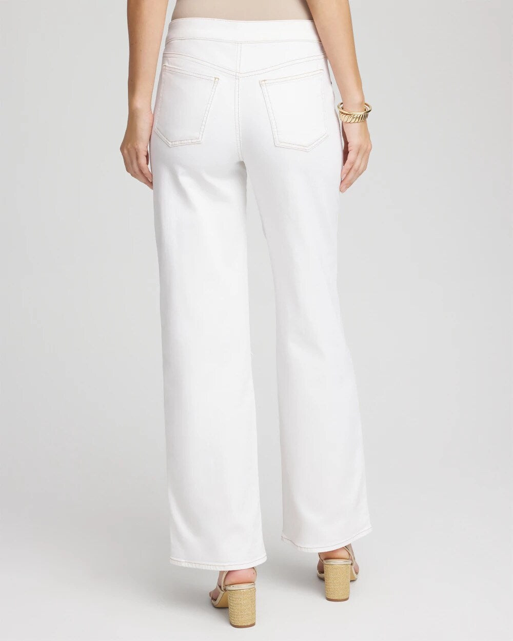 Chico's Seeded Pull-On Wide-Leg Jeans NATURAL SEEDED