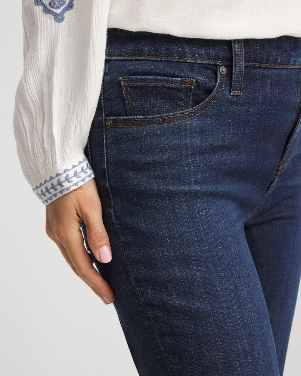 Chico's Girlfriend Slim Ankle Jeans DARK SAPPHIRE INDIGO