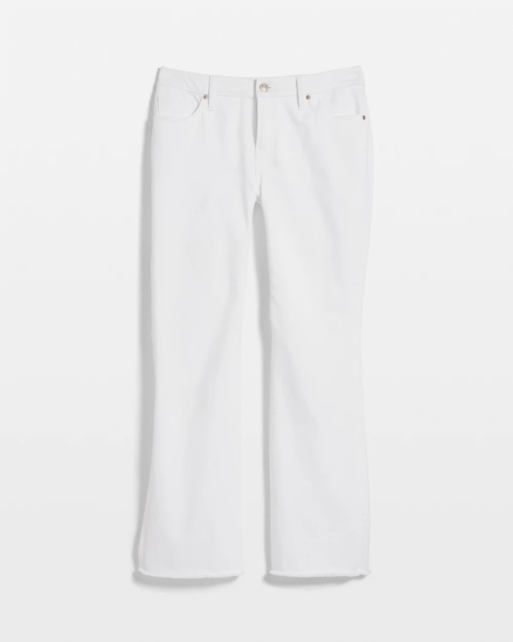 Chico's No-Stain Girlfriend Frayed Flared Jeans ALABASTER