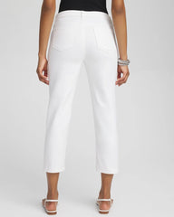 Chico's No Stain Girlfriend Cropped Jeans ALABASTER