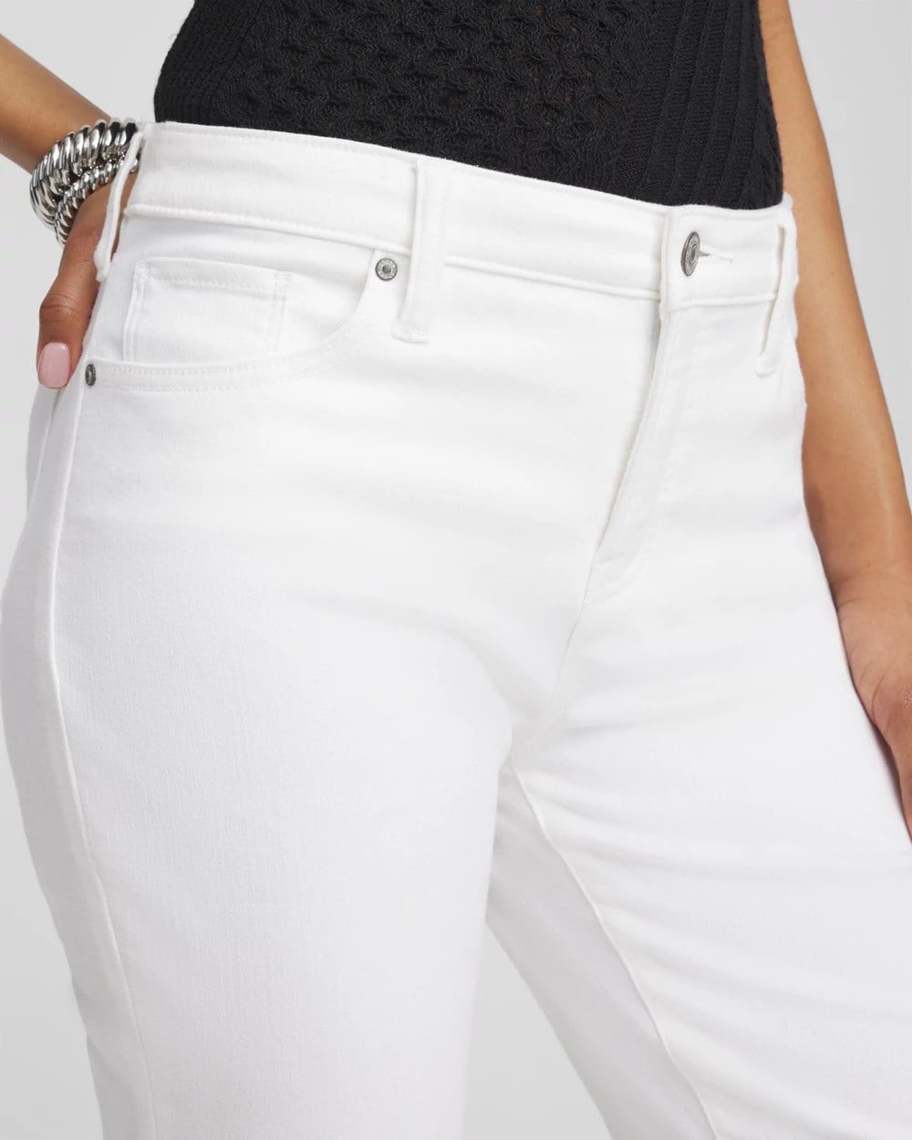 Chico's No Stain Girlfriend Cropped Jeans ALABASTER