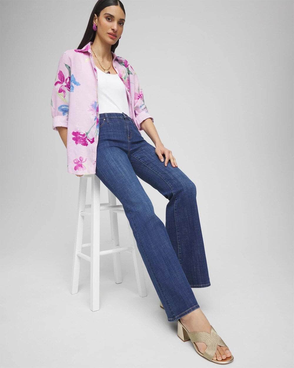 Chico's Girlfriend Flare Jeans CARINA INDIGO