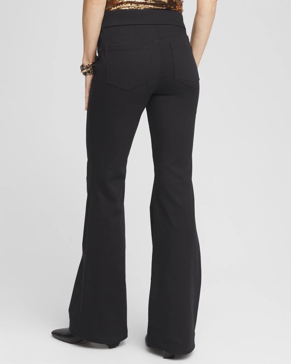 Chico's Pull On Flare Jeggings BLACK